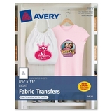 Avery Light T-Shirt Transfer, Letter - 8.5" x 11" - Matte - 6 / Pack - White, Price/PK Avery Light T-Shirt Transfer, Letter - 8.5" x 11" - Matte - 6 / Pack - White, Price/PK