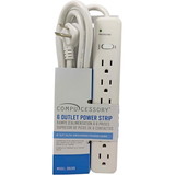 Compucessory CCS 55155 6 Outlets Power Strip, 6 - 6ft, Price/EA Compucessory CCS 55155 6 Outlets Power Strip, 6 - 6ft, Price/EA